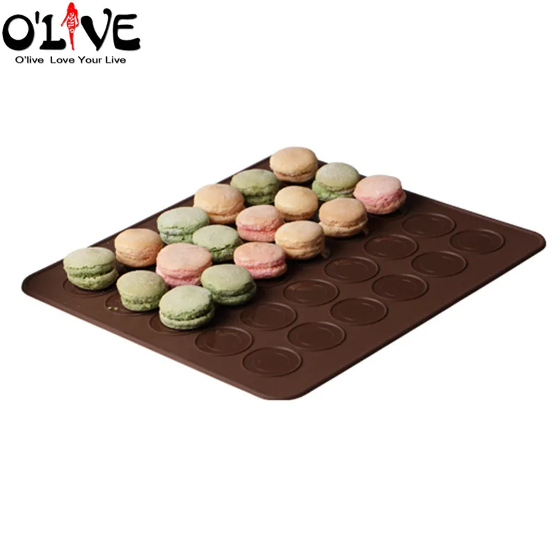 

30 Holes Macaron Silicone Mat Non-stick Bakeware Round Cake Forms Baking Mold Tray Pastry Tools Kitchen Bakery Accessories
