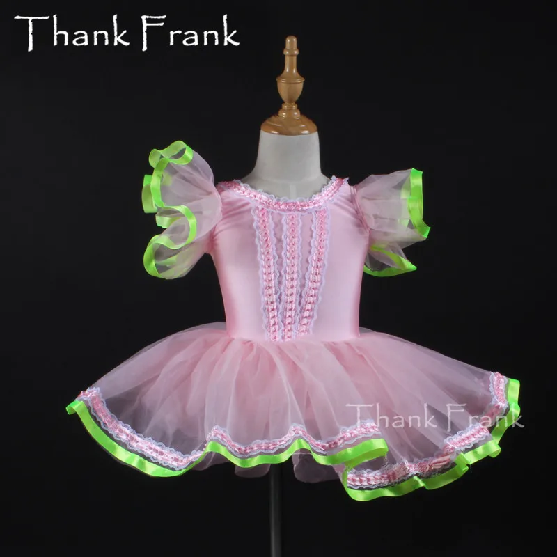 

Girls Ruffle Neckline Tutu Dress Kids Flutter Sleeves Ballet Dance Costume Children Adult Adorable Summer Pink Princess Dresses
