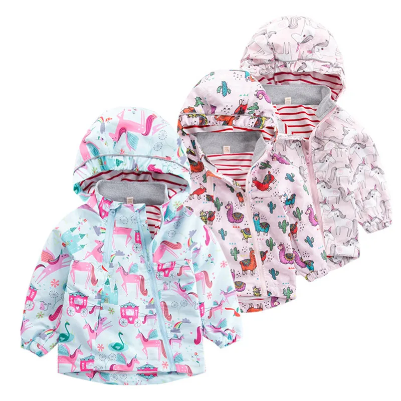 

Unicorn Spring Windbreaker For Girls Boys Coat Pink Bomber Jacket Baby Boy's Coat Autumn Jackets Kids Children Clothes 1-7 Year
