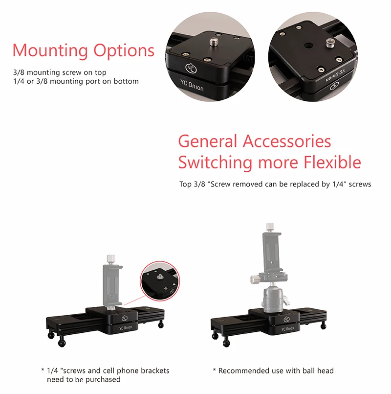 YC ONION Mini Camera DSLR Dolly Slider Portable Design Video Camera Track Slider With Adjustable Damping For Camera Phone Gopro