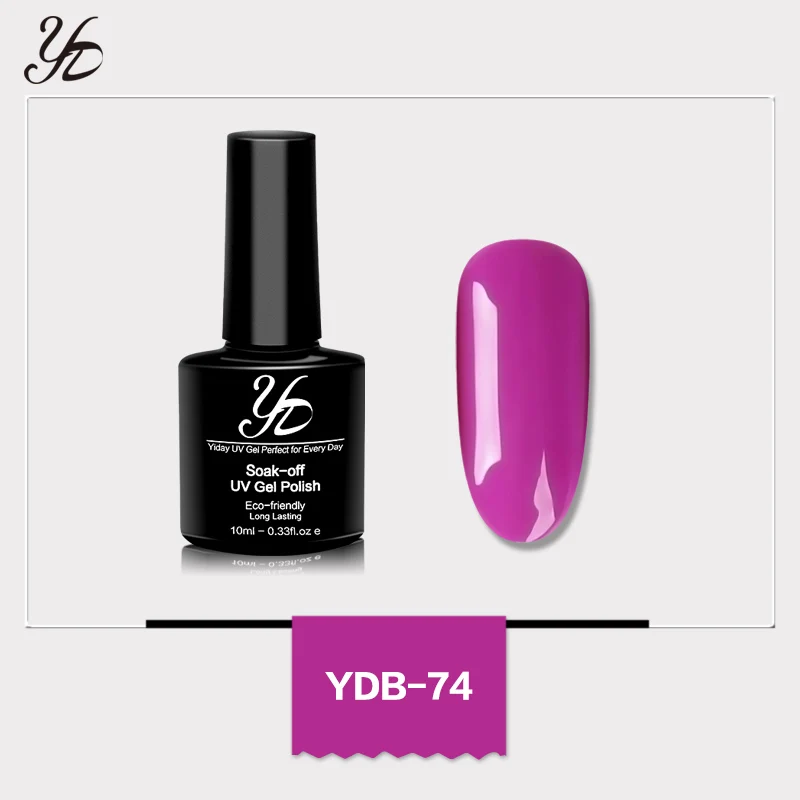 Yiday 1 шт., сиреневый фиолетовый УФ-гель для ногтей, Полупостоянный Гибридный лак, впитывающий лак, Гель-лак, УФ-светодиодный клей для макияжа, женские ногти - Цвет: color 74