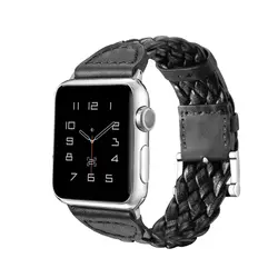 Модный классический тканый кожаный ремешок для Apple Watch Series 1 2 3 из натуральной кожи ремешок для iwatch 38 мм 42 мм браслет кожа