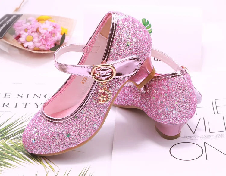 qloblo Kids Girls Wedding Shoes Children Princess Sandals High Heels Dress Shoes Shoes For Girls