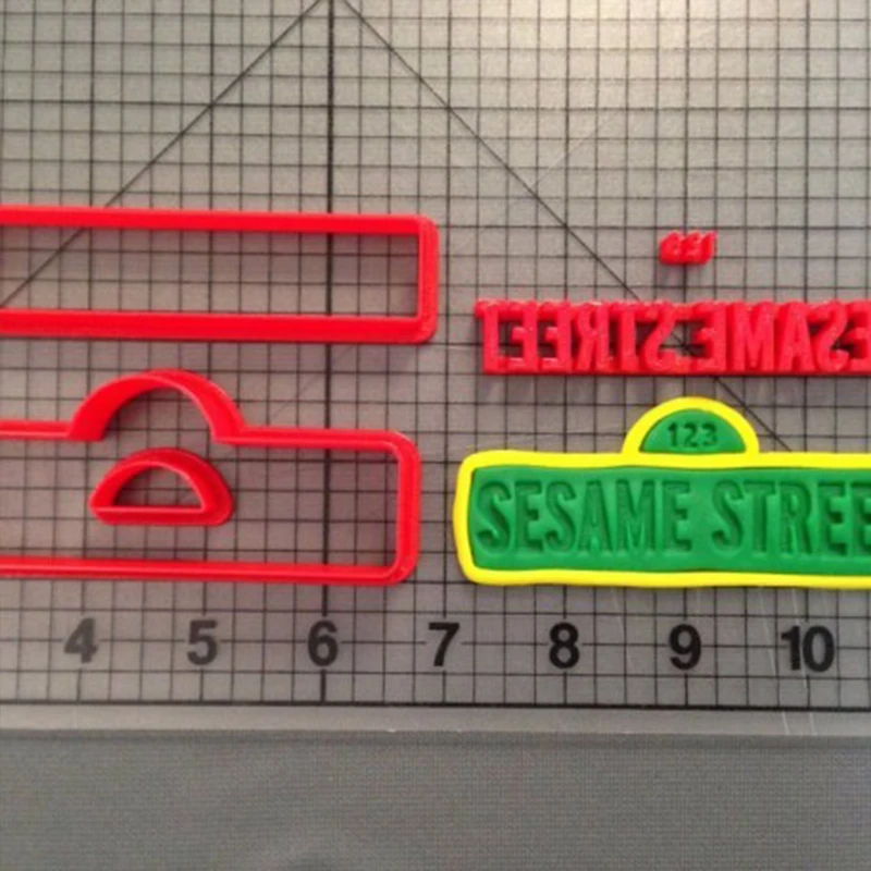 

Custom Made 3D Printed Sesame Street Fondant Cupcake Top Cookie Cutters Set