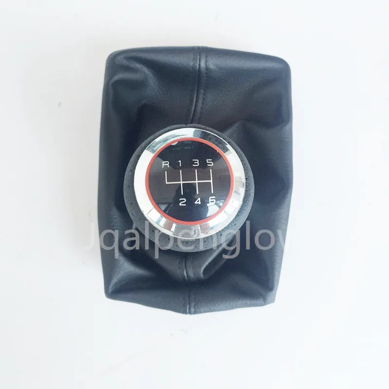 Красный рычаг переключения передач Ручка Gaiter Boot Cover для Audi A4 S4 B8 8K A5 8T Q5 8R S Line 2007 - Название цвета: R123456 SET