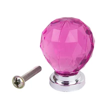 1 Pc Acrílico Da Gaveta/Armário/Bin/Porta/Armário Pull Knob — Rosa