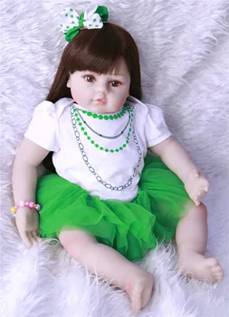 

58cm Silicone Reborn Baby Doll Toys 23inch Vinyl Princess Toddler Girl Babies Doll High Quality Birthday Gift Play House Toy