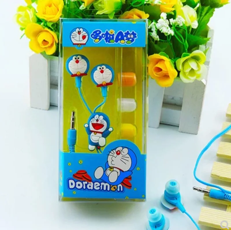 Мультфильм Doraemon проводные наушники милые аниме 3,5 мм наушники-вкладыши Прямая