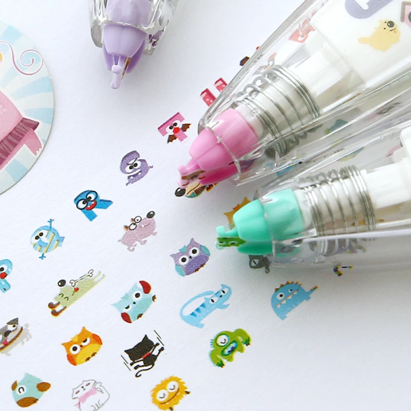 Kawaii Animals Owl Dog Press Correction Tape Decorative Pen for DIY Diary Scrapbooking Stickers School Students Gifts Supplies correction tape