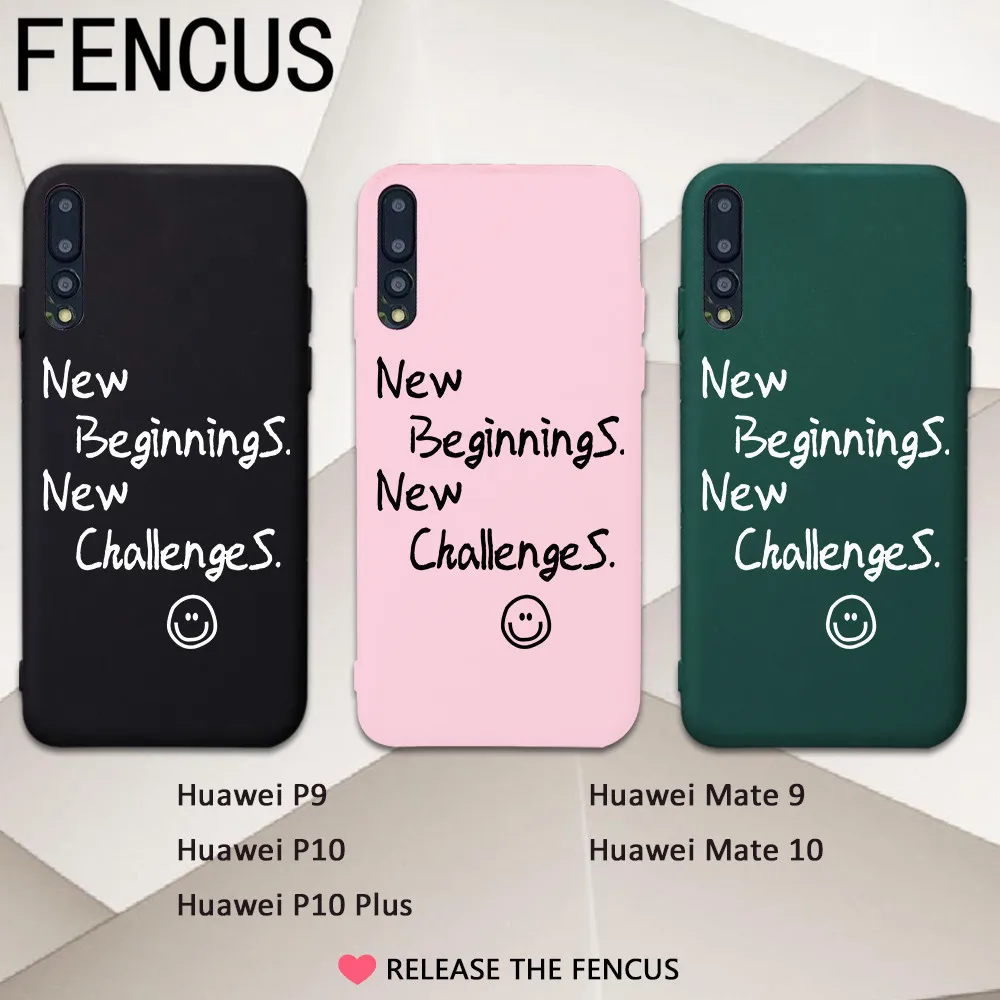 FENCUS Funny Letter For Huawei P9 P10 Plus Mate 9 10 Phone Cases Ultra Thin Soft Couple Capa Case Simple Men Cover |