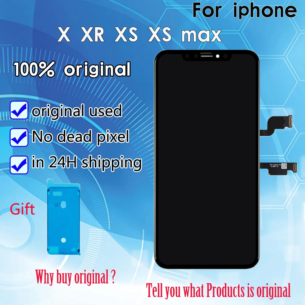 

2019 100% Original lcd For iPhone X XR XS max LCD display Replacement Pantalla With 3D Touch Screen Digitizer Assembly DHL Free