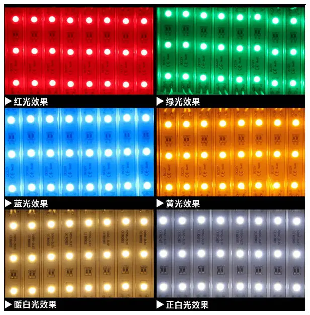 20 шт. водостойкие SMD светодио дный 5050 3 Светодиодные модули белый/теплый белый/синий/зеленый/красный/RGB IP65 подсветка светодио дный лампы DC12V