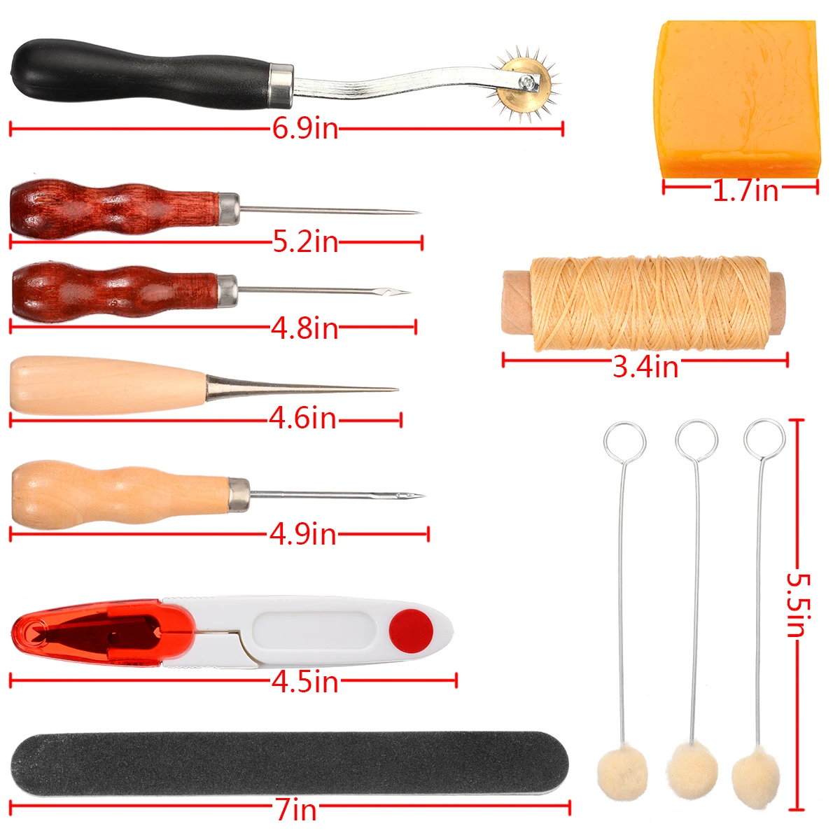 

Leather Working Tools Kit 27Pcs Hand Made Home DIY Sewing Craft Supplies Set Stitching Groover Awl Tool