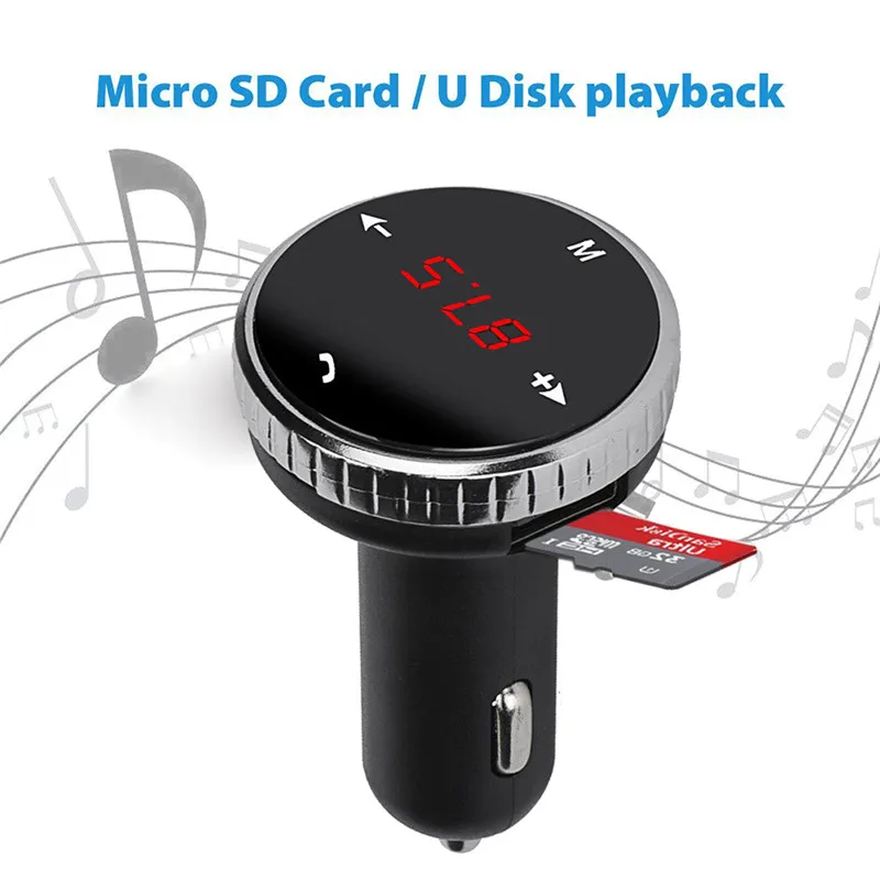Портативный модулятор Автомобильный комплект MP3-плеер SD с дистанционным беспроводным Bluetooth ФМ-радио с ЖК-экраном автомобильный Стайлинг с микрофоном#253901