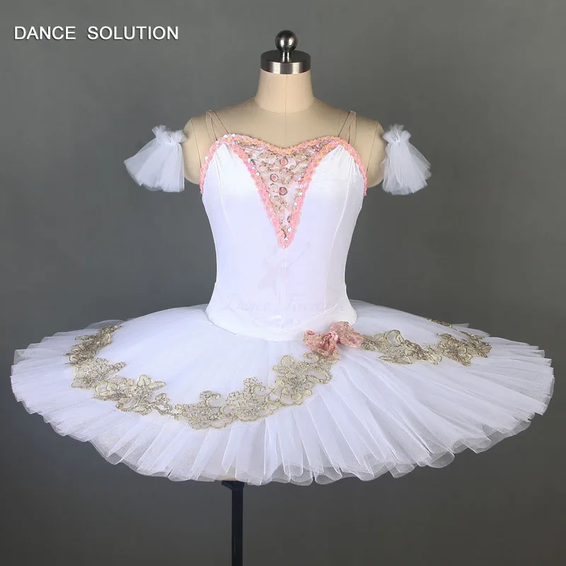 Танцевальное решение для взрослых девочек, Белая бархатная балетная пачка, профессиональный костюм балерины, сольный танец, балетная пачка BLL078 - Цвет: Белый