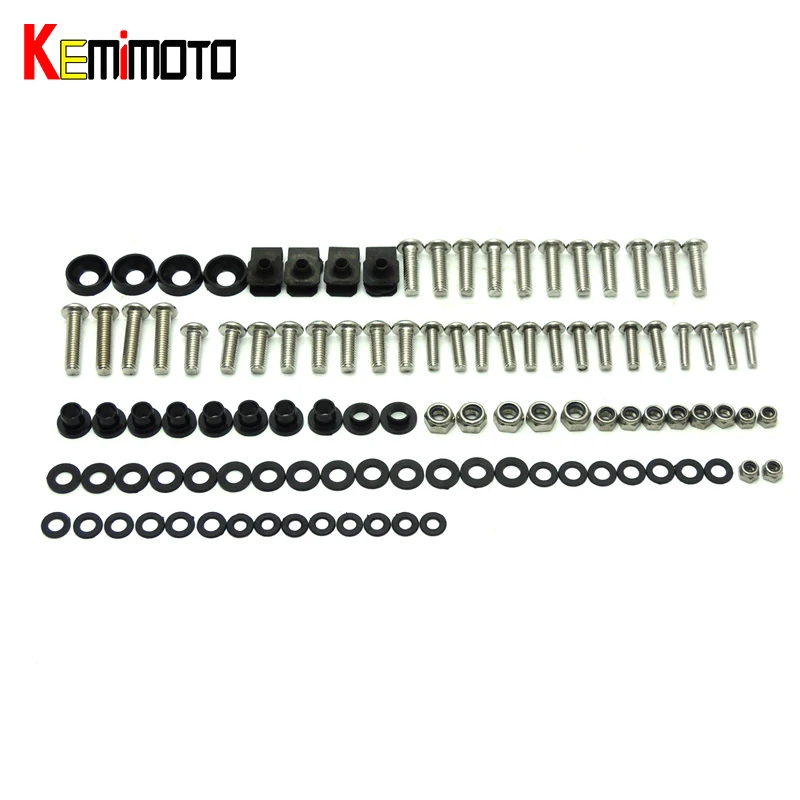 

KEMiMOTO Motorcycle Fairing Bolt Screw Fastener Nut Washer for Yamaha FZR600 1989 - 1999 FZR400R 1988 1989 after market