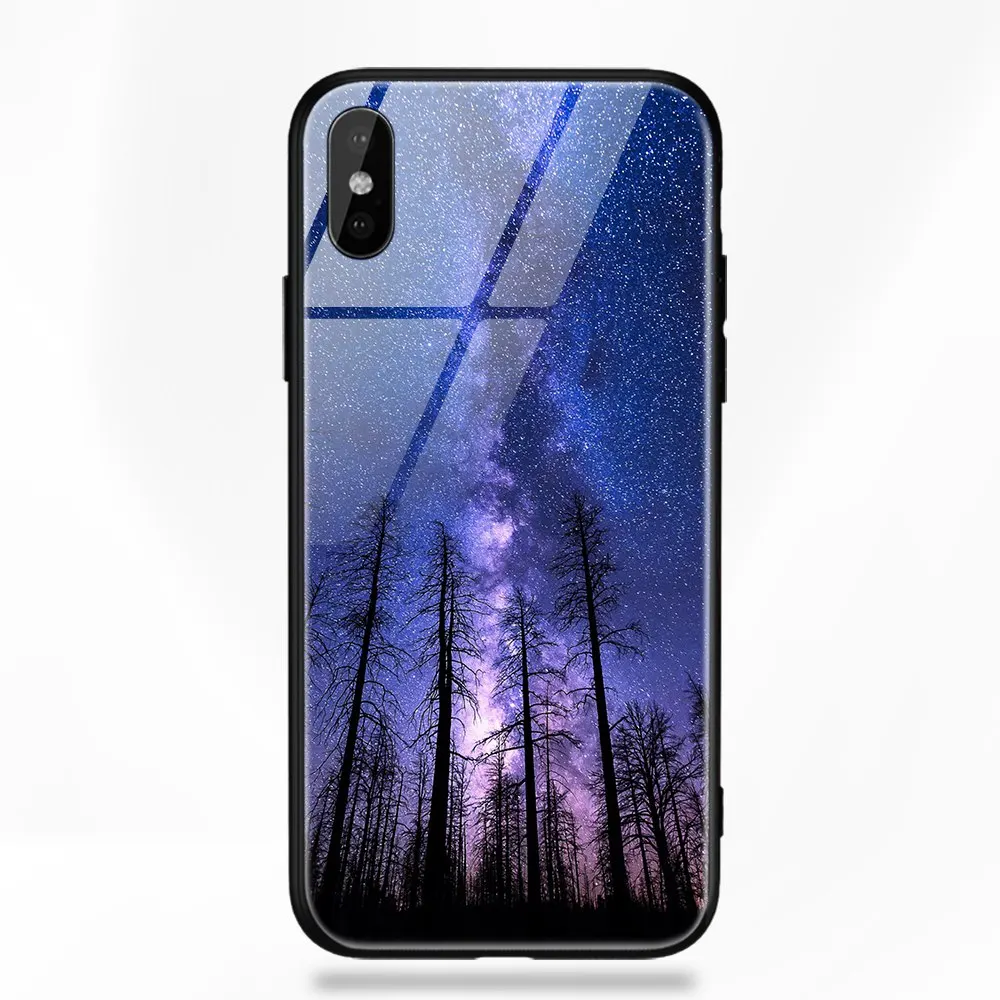 TOMKAS чехол из закаленного стекла для iPhone XS Max XR XS силиконовый чехол для телефона с изображением звезд для iPhone X 10 XS XR Роскошный чехол s TPU - Цвет: 12