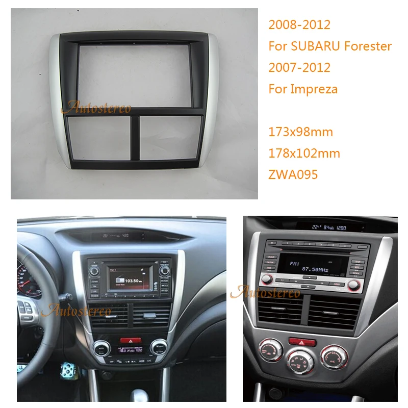 2 DIN Автомобильная Радио панель для SUBARU Forester 2008-2012, Impreza 2007-2012 Стерео рамка Dash CD отделка установочный комплект 11-095