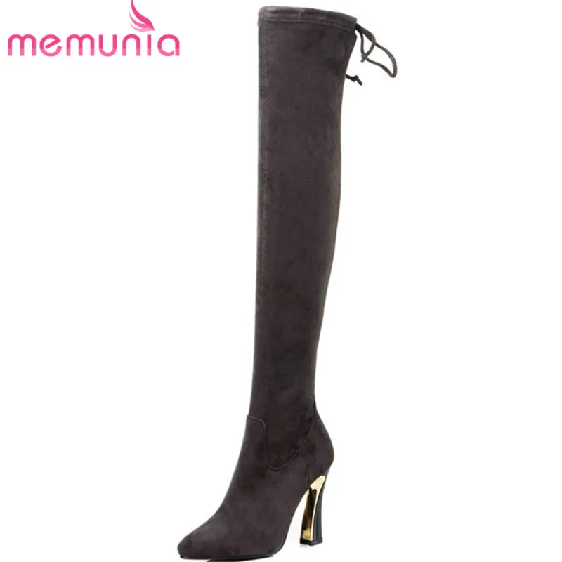 

MEMUNIA 2020 new fashion shoes woman thigh high boots simple zipper Stretch autumn winter boots sexy over the knee boots women