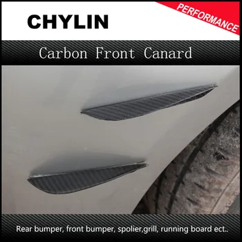 

Universal Auto Car Bumper Moulding Decorative Fins Canards Front Splitter Sticker Carbon Fiber Car Styling For All Cars 4pcs/set