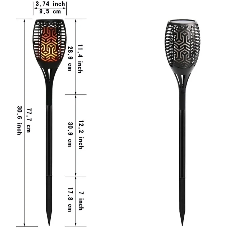 7 цветов Солнечный сад свет открытый пламя Водонепроницаемый светодиодный фонарь на солнечной батарее лампа пейзаж газон лампа
