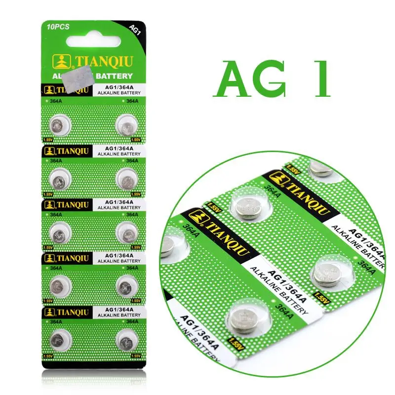 AG1 100% Фирменная новинка 10 шт./лот LR60 164 GP364 Щелочная кнопочная монетная батарея для