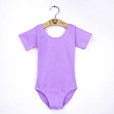 Girls Ballet Leotards High Quality Ballet Bodysuit Teen Soft Lining Dancewear Kids Nylon Short Sleeve Gymnastics Leotards lavender shortsleeve