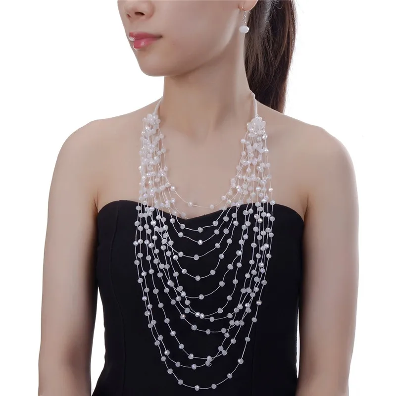 Beste JEROLLN Mode sieraden Sets Vrouwen Bohemen Gelaagde Choker Ketting Armband Sets Kim Kardashian Verklaring sieraden Bijoux femme