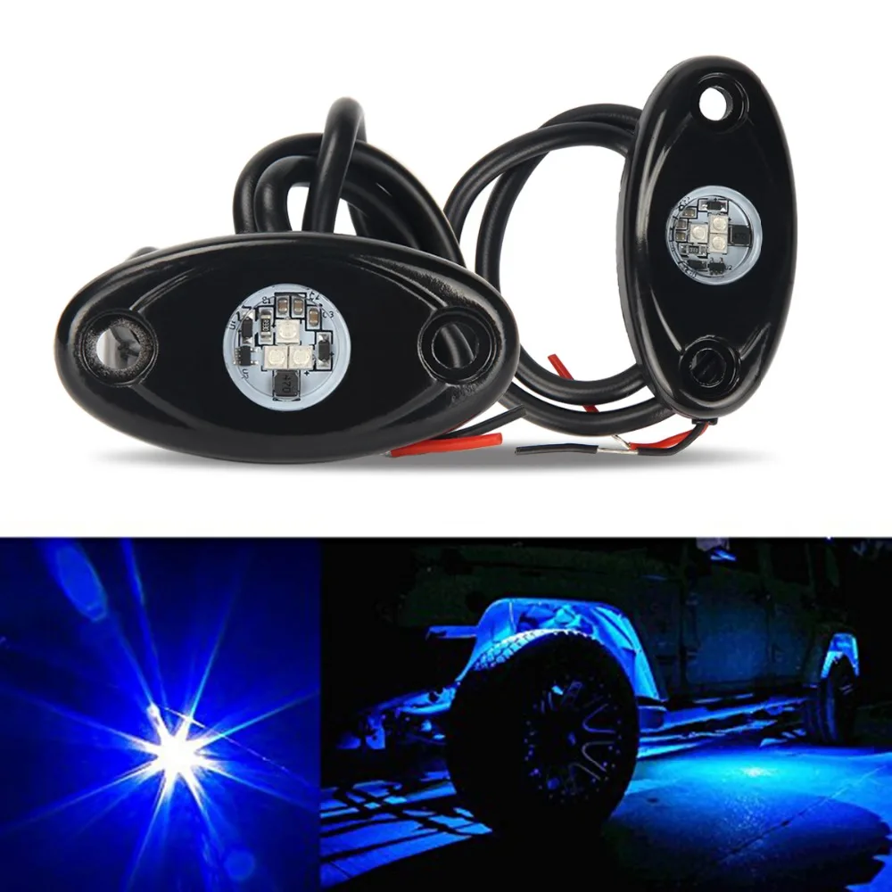 

2 Pcs Universal 9W LED Rock Light for JEEP Truck Boat Waterproof Trail Rig Atmosphere Lamp Car Decorative Light