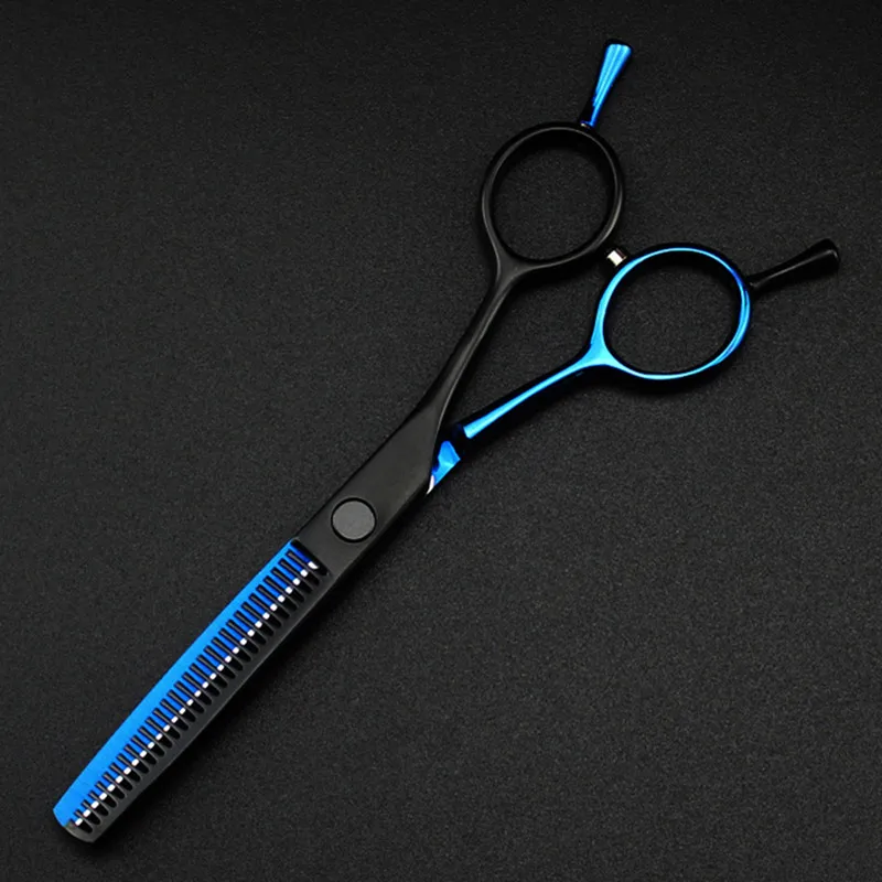 professional Japan 440c 5.5 '' blue&black hair cutting scissors haircut thinning barber haircutting shears Hairdresser scissors