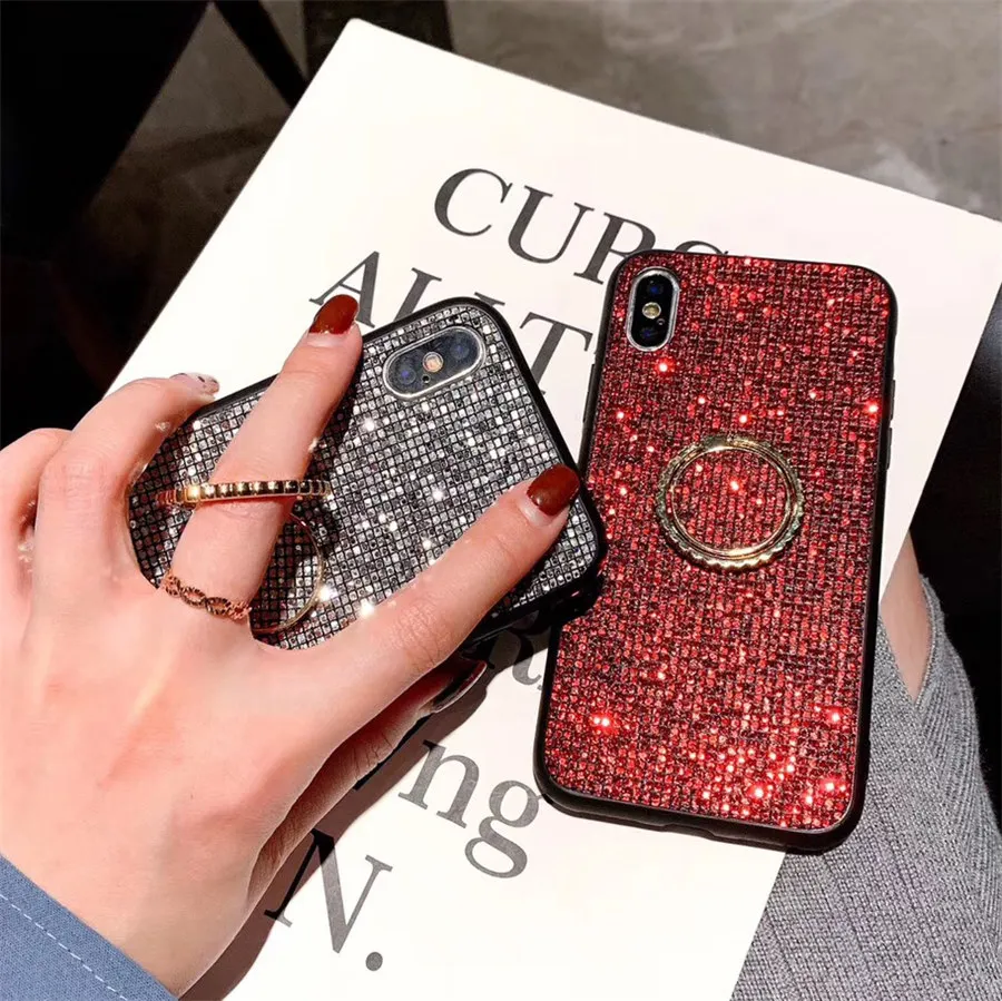 

Sparking 360 Ring Stand Case For Huawei P10 P20 Pro Case Glitter Silicon Phone Cover for Huawei P20 Lite Nova 3 Nova 3i Honor 10
