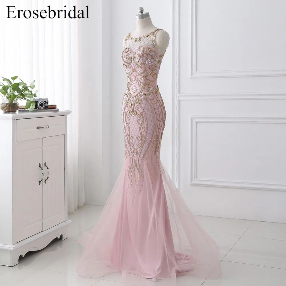 Contrast Color Beading 2019 Autumn Evening Dress Long Prom Party Gown Sweep Train Vestido De Festa Off The Shoulder ZLR011