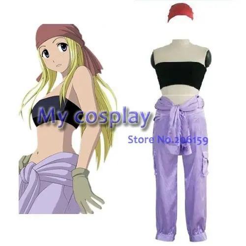 Аниме Fullmetal Alchemist Косплей Winry Rockbell женский рабочий Костюм Одежда для