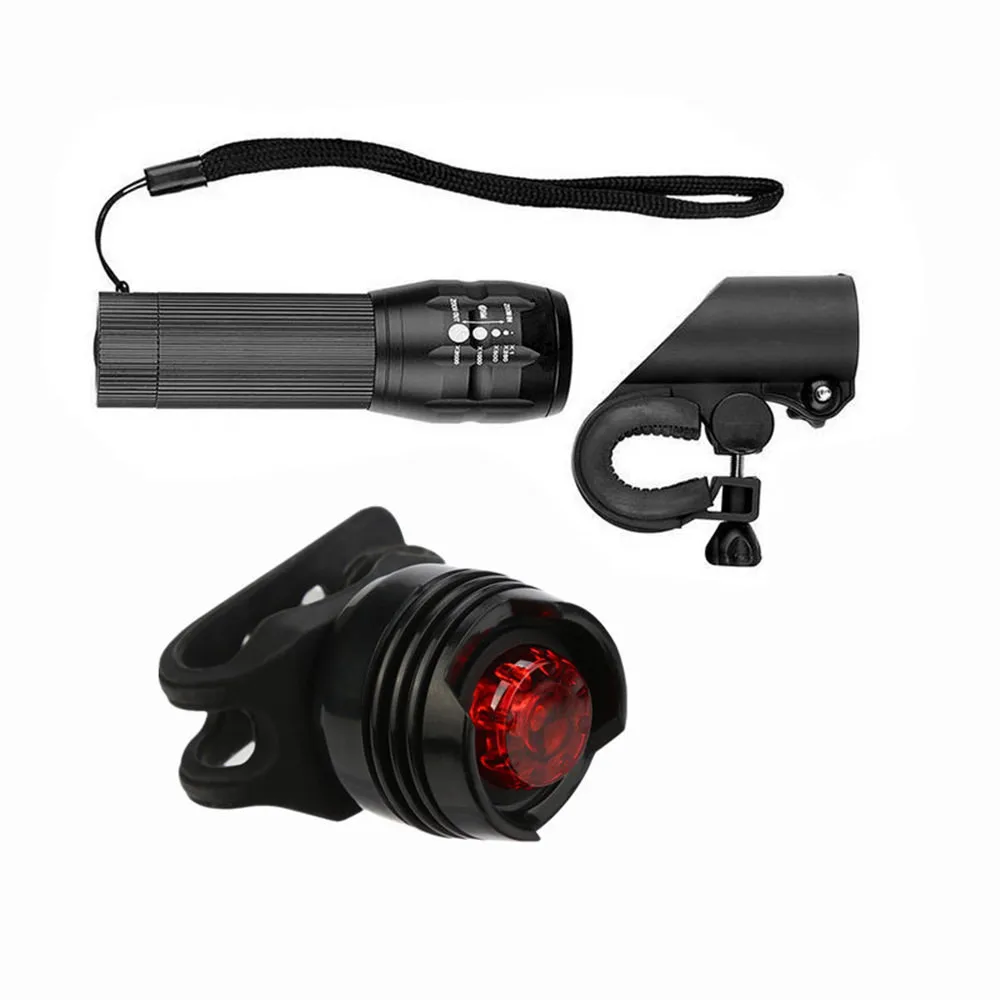 Clearance Waterproof Bright Bicycle Bike LED Headlight+Rear Tail Light Safe Riding Flashlight Lamp Set luz bicicleta bisiklet aksesuar 30 3