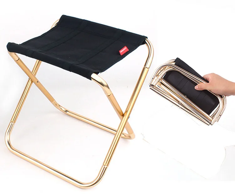 

Lightweight Portable Folding Chair Alloy Outdoor BBQ Picnic Camping Fishing Stool Ultralight Collapsible Seat Home Small Bench
