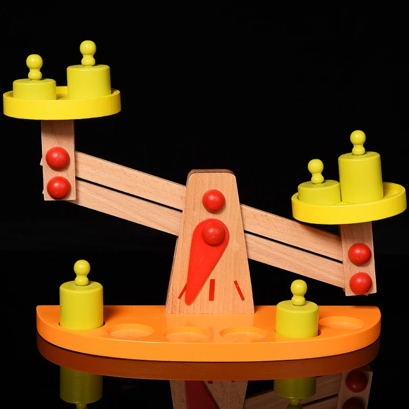 

Candice guo wooden toy wood block Montessori funny balance game scale model baby early Learning birthday gift christmas present
