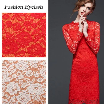 

2Yards French Eyelash Lace Fabric 150cm White Black Red Royal Blue Diy Exquisite Lace Embroidery Clothes Wedding Dress Accessory