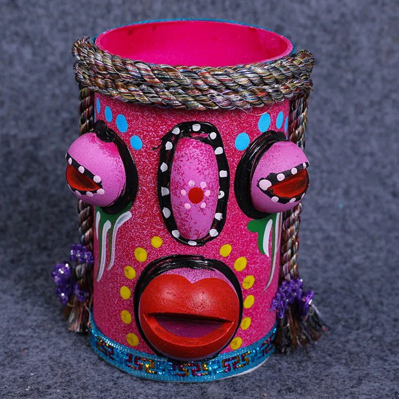 

2019 New South American Creative Colours Brush Pot Chilean Peruvian Handmade Woodcarving Art Home Living Room Wall Decor M1442