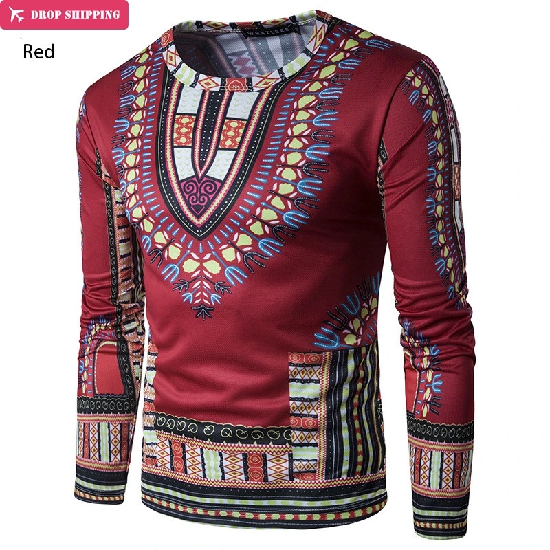 

7 Colors fashion design african traditional printed cotton Dashiki T-shirts for unisex