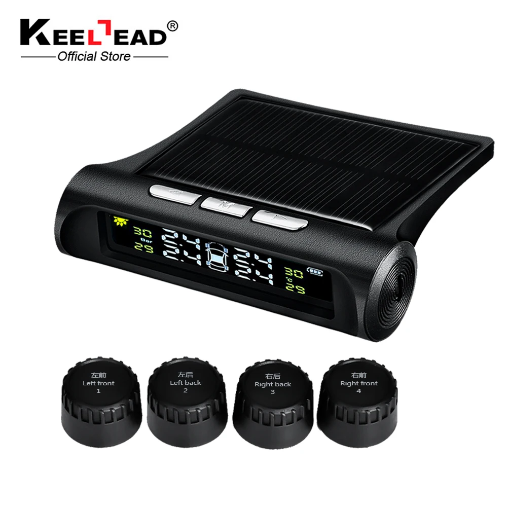 

Smart Car TPMS Tyre Pressure Monitoring System Solar Power charging Digital LCD Display Auto Security Alarm Systems