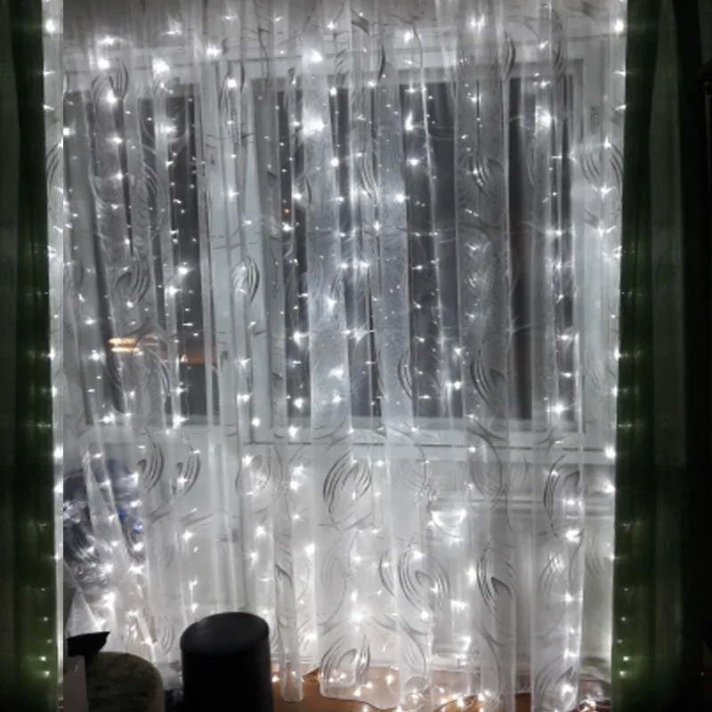 4,5x3 м светодиодный Сосулька Светодиодный занавес Фея струнный Свет Фея свет 300 светодиодный Рождественский свет для свадьбы дома и сада