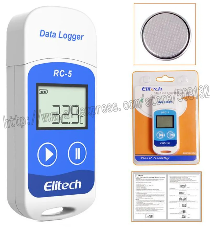 Устройство для регистрации данных о температуре Elitech RC 5 USB 32000 точек|usb temperature data