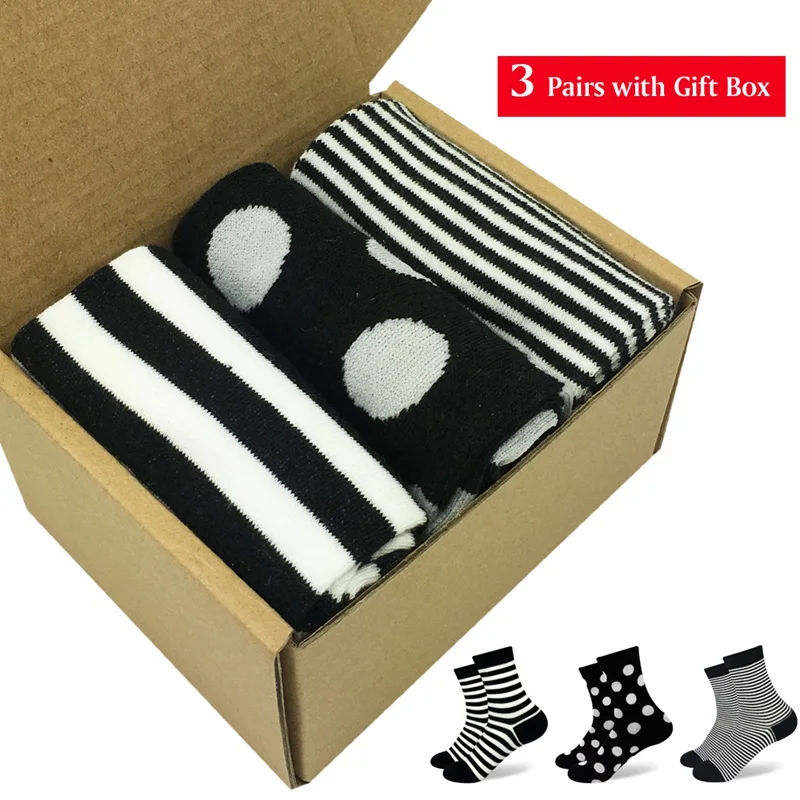 Match-Up/забавные хлопковые брендовые носки для девочек, Женская Подарочная коробка с носками(3 пар/кор - Цвет: G3PairsGiftBox005