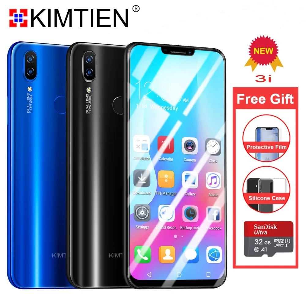 

Global Version Smartphone FullScreen 4GB+64GB 8core Android7.0 Fingerprint Face Unlock Dual Camera 4G Smart Mobile Cell Phone 5G