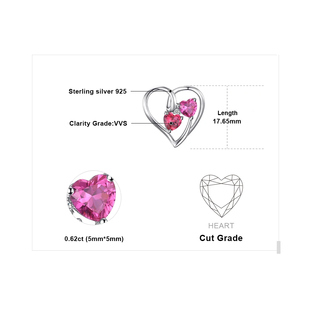 Pink Sapphire Heart Necklace - Image 5