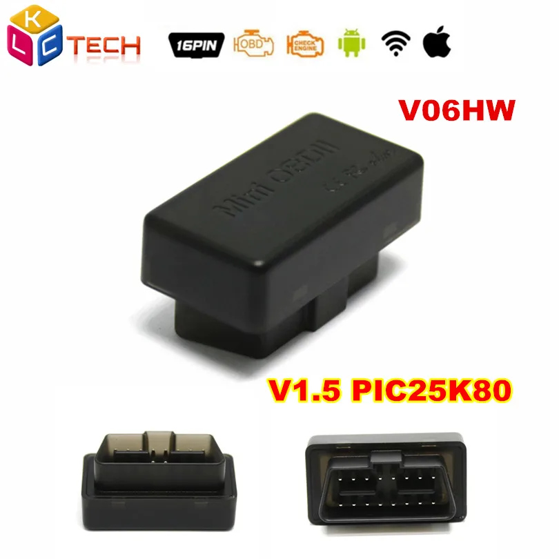 

50pcs V06HW/V06HW-1 ELM327 WIFI 16Pin 25k80 OBD2 Scanner mini elm327 V1.5 Diagnostic Interface Portable Support Android/IOS