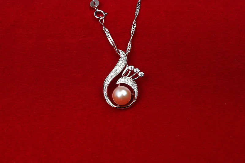 GUP46 Delicate women jewelry, phoenix mouth with a pearl pendant,925 sterling silver necklace for graceful lady GUP46 Delicate women jewelry, phoenix mouth with a pearl pendant,925 sterling silver necklace for graceful lady