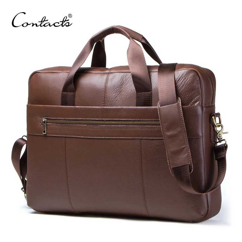 Kaufen CONTACT S Echtem Leder Männlichen Messenger Tasche Für 15,6 \