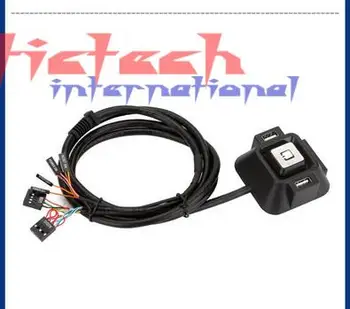 

by dhl or ems 50pcs PC Desktop Computer Power ON/OFF Reset Switch Button Starter double USB Audio Microphone Po0rt cable