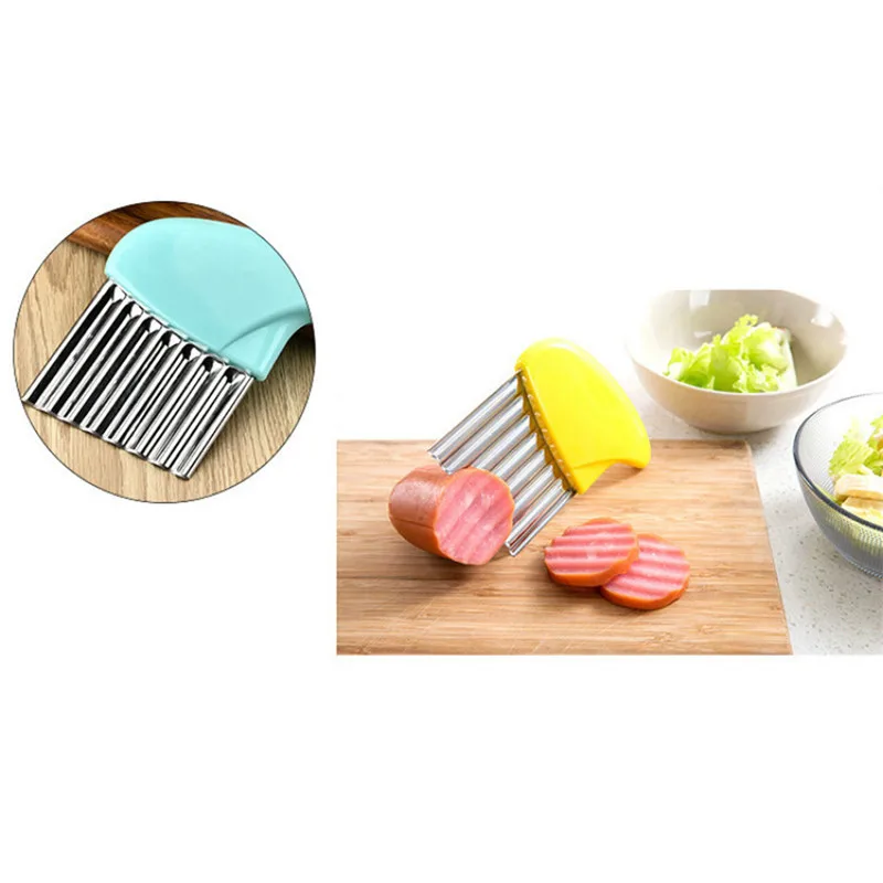 Нержавеющая сталь овощной морковь волнообразный резак Slicer картофельные чипсы